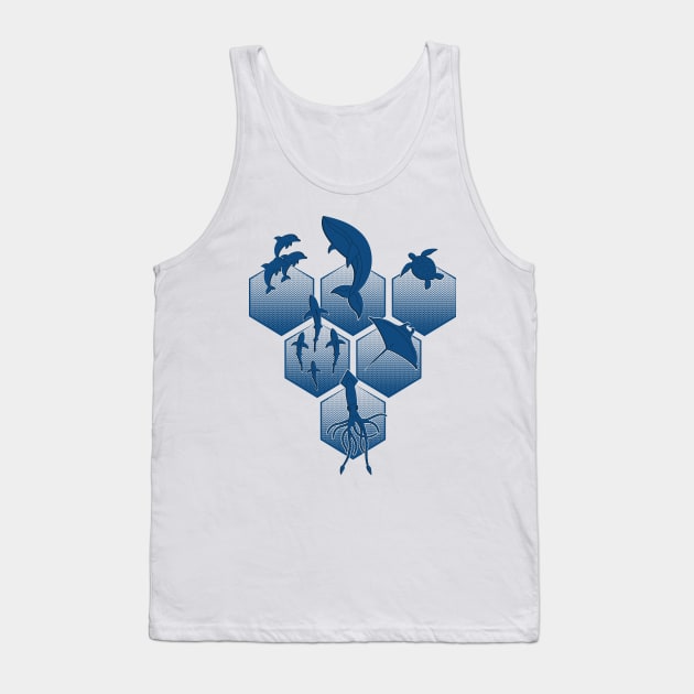 Sea Creatures and Monsters Tank Top by FunawayHit